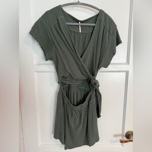 Free People Green Wrap Romper